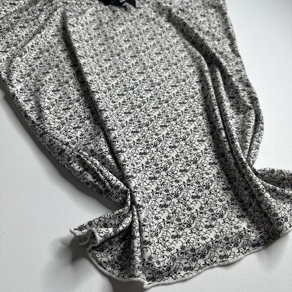 Gina Benotti M Floral Bow Cami Top Black White Stretch Y2K Coquette Goth - Picture 5 of 11